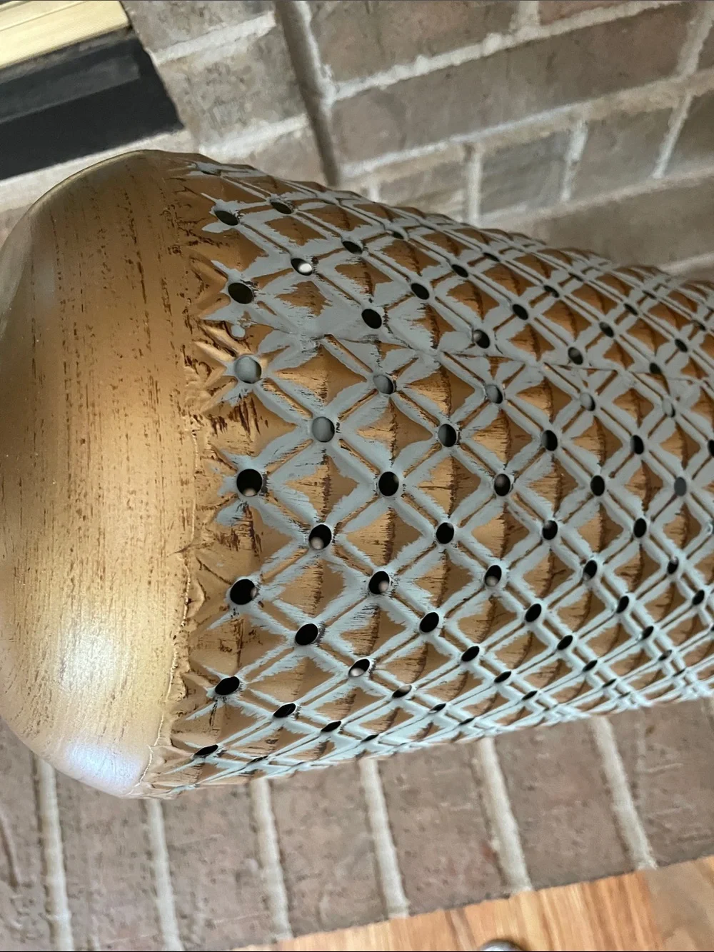 Decorative Gold and Aqua Floor Vase - Home Accents